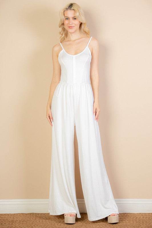 Button Front Wide Leg Jumpsuit - Shop Style & More | Fresh Looks, Everyday Deals & Free Shipping