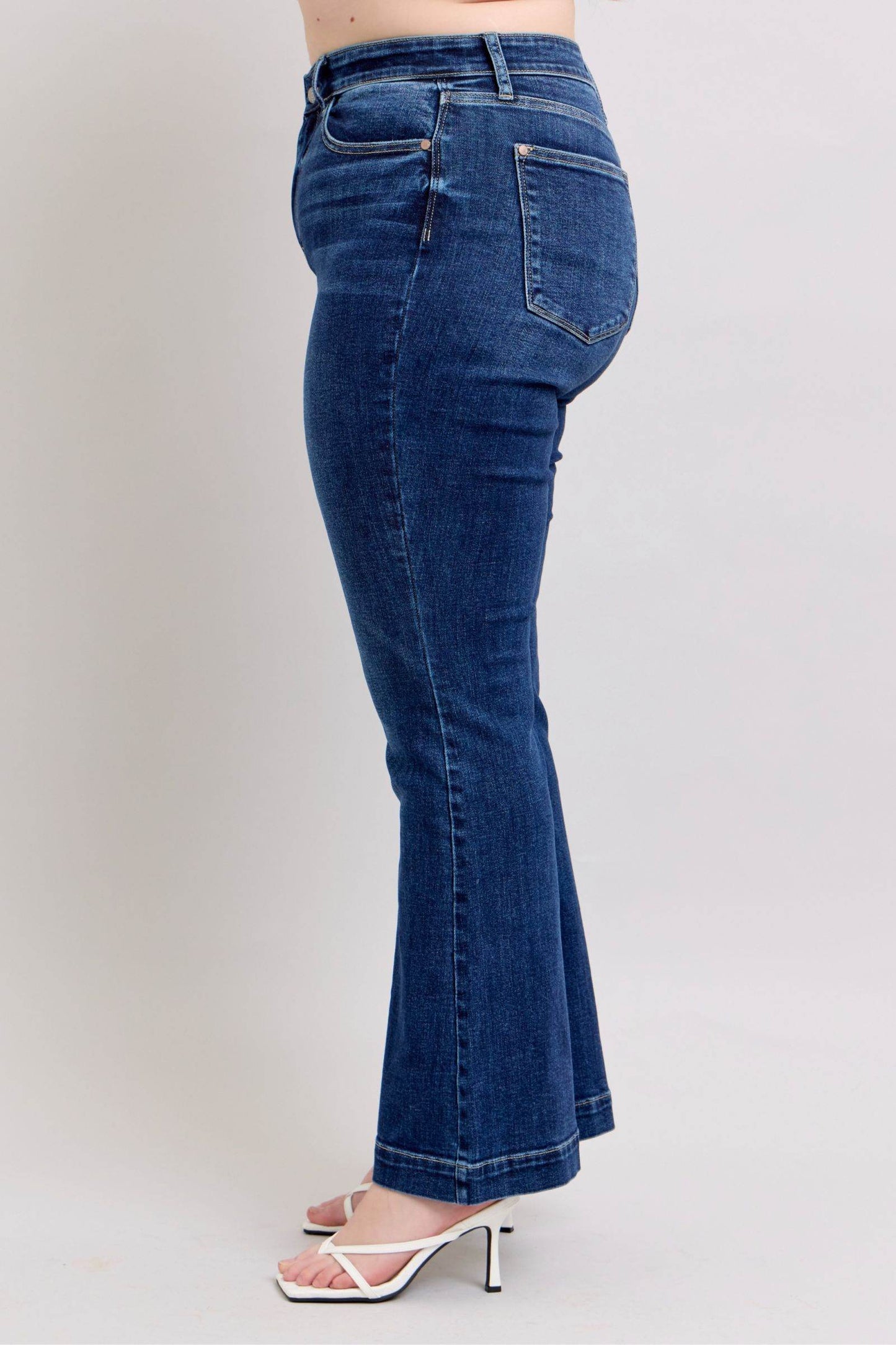 Judy Blue Full Size High Rise Flare Jeans with Pockets Plus Size - Shop Style & More | Fresh Looks, Everyday Deals & Free Shipping