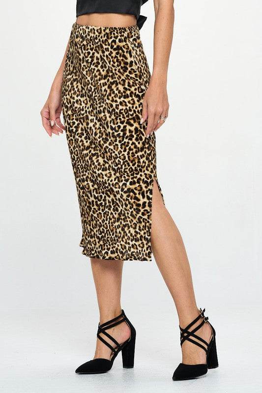 Made in USA Leopard Print Plisse Midi Skirt - Shop Style & More | Fresh Looks, Everyday Deals & Free Shipping