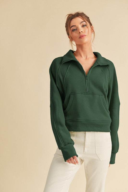 Dove Funnel Neck Half Zip - Shop Style & More | Fresh Looks, Everyday Deals & Free Shipping