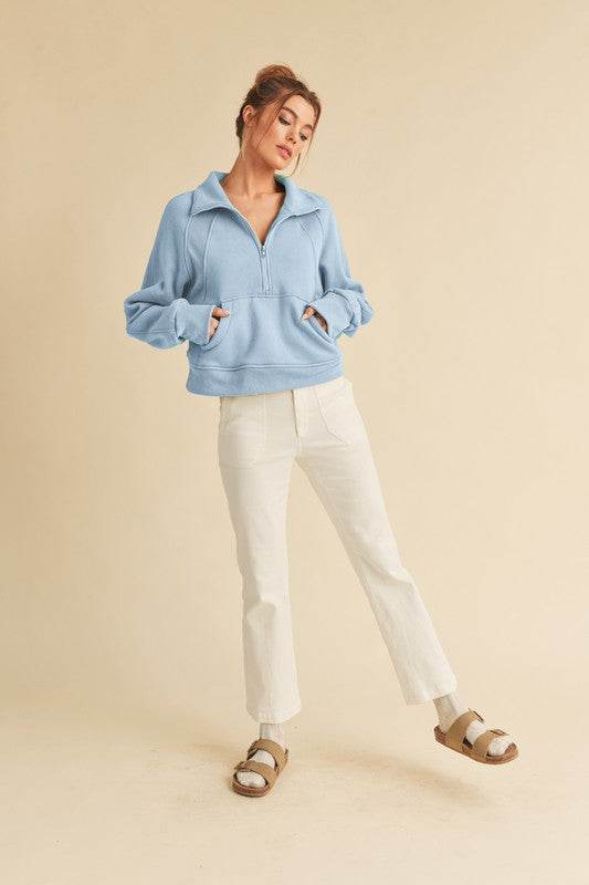 Dove Funnel Neck Half Zip - Shop Style & More | Fresh Looks, Everyday Deals & Free Shipping