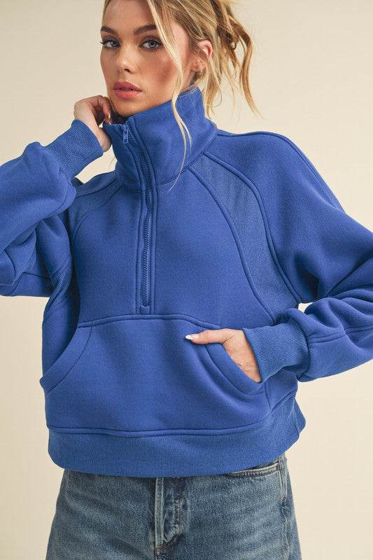 Dove Funnel Neck Half Zip - Shop Style & More | Fresh Looks, Everyday Deals & Free Shipping