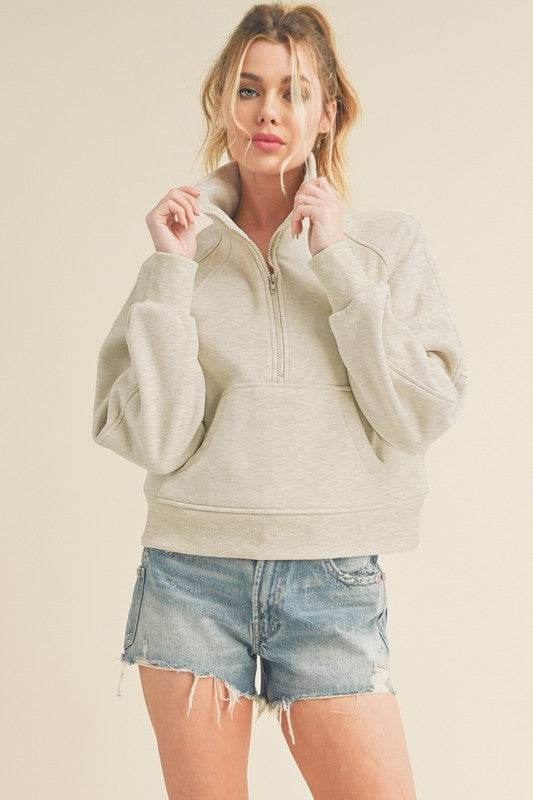 Dove Funnel Neck Half Zip - Shop Style & More | Fresh Looks, Everyday Deals & Free Shipping