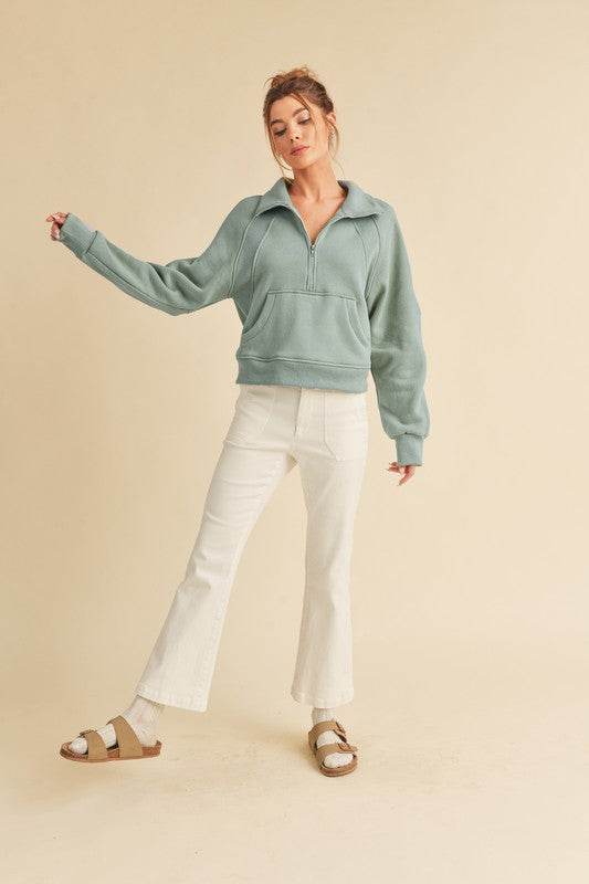 Dove Funnel Neck Half Zip - Shop Style & More | Fresh Looks, Everyday Deals & Free Shipping
