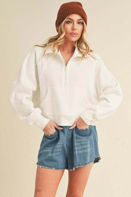 Dove Funnel Neck Half Zip - Shop Style & More | Fresh Looks, Everyday Deals & Free Shipping
