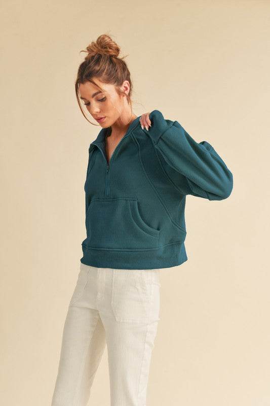 Dove Funnel Neck Half Zip - Shop Style & More | Fresh Looks, Everyday Deals & Free Shipping