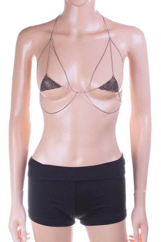 Crystal Mesh Iconic Bra Top Body Chain - Shop Style & More | Fresh Looks, Everyday Deals & Free Shipping