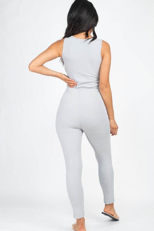 Ribbed Sleeveless Drawstring catsuits Jumpsuit - Shop Style & More | Fresh Looks, Everyday Deals & Free Shipping