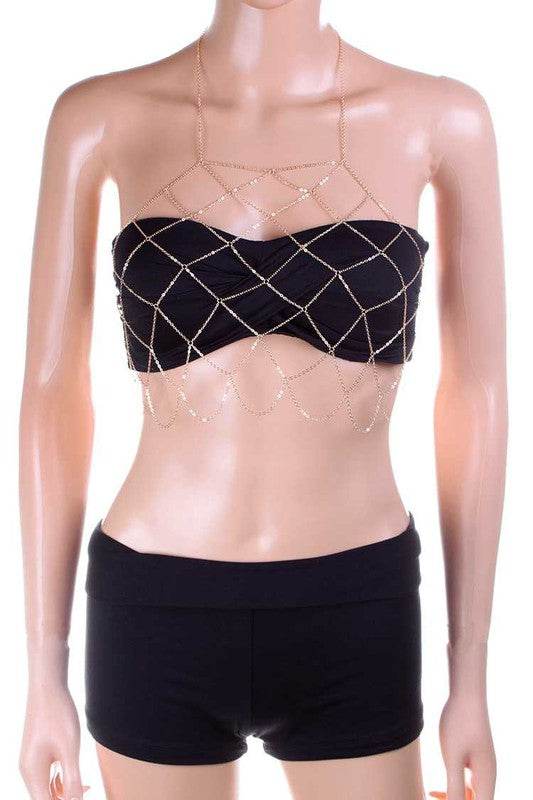 Iconic Chain Net Halter Bra Chain - Shop Style & More | Fresh Looks, Everyday Deals & Free Shipping