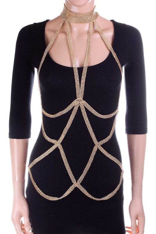 Rhinestone Mesh Iconic Cutout Body Chain - Shop Style & More | Fresh Looks, Everyday Deals & Free Shipping