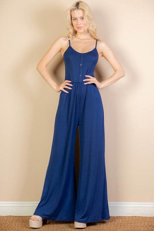 Button Front Wide Leg Jumpsuit - Shop Style & More | Fresh Looks, Everyday Deals & Free Shipping