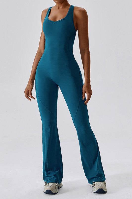 Solid flared trousers cutout back jumpsuit - Shop Style & More | Fresh Looks, Everyday Deals & Free Shipping