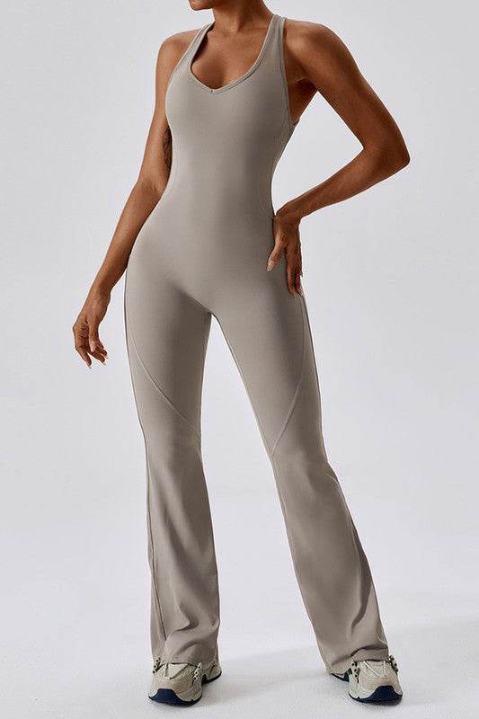 Solid flared trousers cutout back jumpsuit - Shop Style & More | Fresh Looks, Everyday Deals & Free Shipping