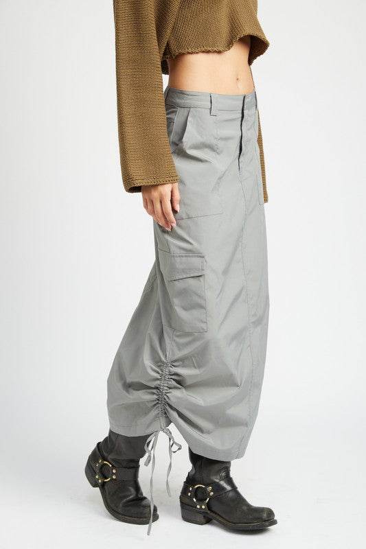 RUCHED MIDI CARGO SKIRT - Shop Style & More | Fresh Looks, Everyday Deals & Free Shipping