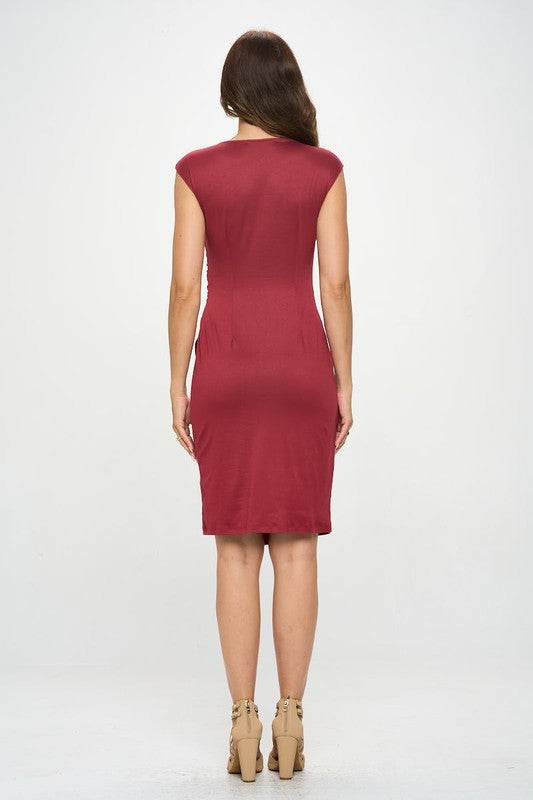 Brushed Knit Short Sleeve Bodycon Dress with Slit - Shop Style & More | Fresh Looks, Everyday Deals & Free Shipping