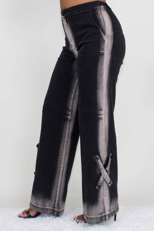 ATHINA BLACK LINE WASHED CASUAL DENIM JEANS - Shop Style & More | Fresh Looks, Everyday Deals & Free Shipping