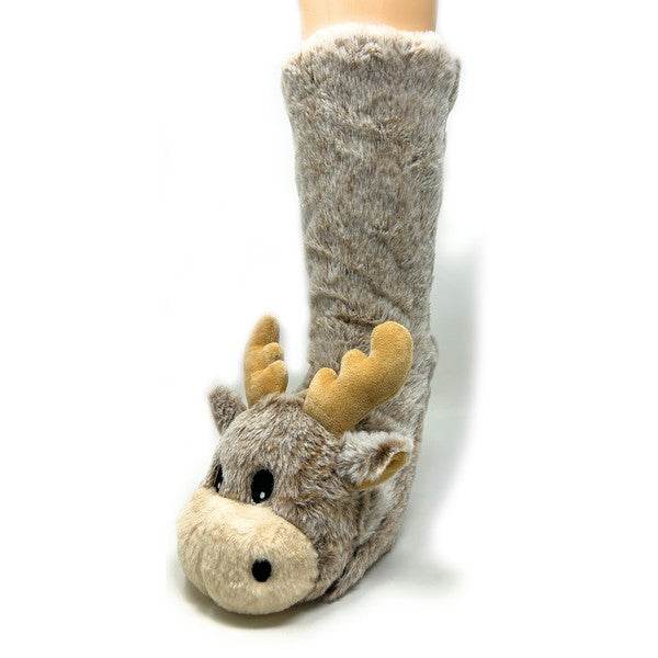 Moose Up - Kids' Plush Animal Slipper Socks - Shop Style & More | Fresh Looks, Everyday Deals & Free Shipping