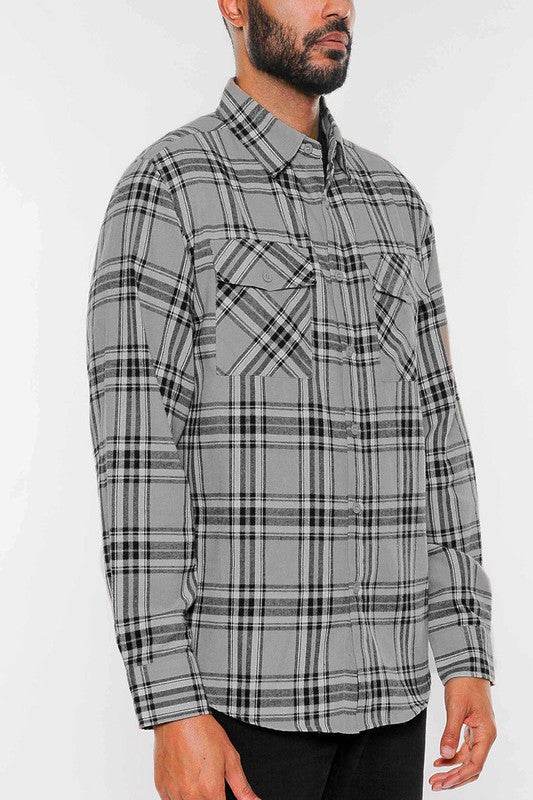 LONG SLEEVE FLANNEL FULL PLAID CHECKERED SHIRT - Shop Style & More | Fresh Looks, Everyday Deals & Free Shipping