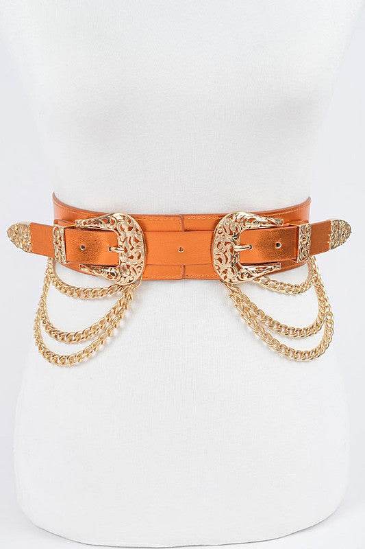 Double Buckle Metallic Stretch Belt - Shop Style & More | Fresh Looks, Everyday Deals & Free Shipping