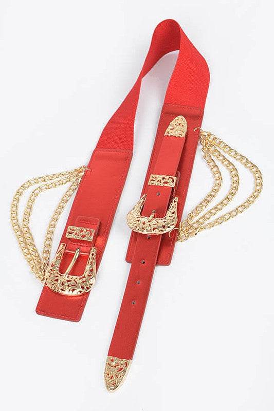 Double Buckle Metallic Stretch Belt - Shop Style & More | Fresh Looks, Everyday Deals & Free Shipping