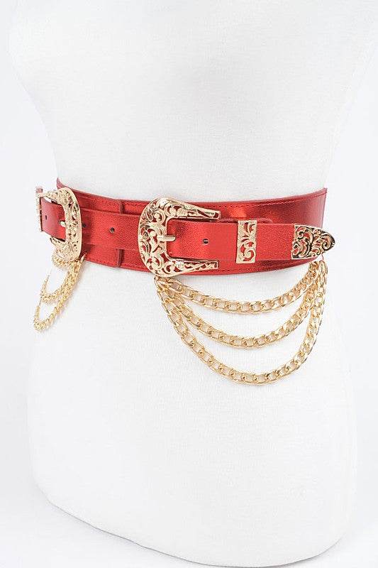 Double Buckle Metallic Stretch Belt - Shop Style & More | Fresh Looks, Everyday Deals & Free Shipping