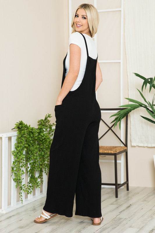 Wide Leg Premium Cotton Rib Overalls - Shop Style & More | Fresh Looks, Everyday Deals & Free Shipping