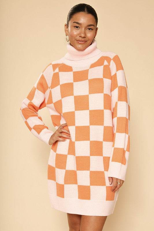 Checkered turtleneck sweater dress - Shop Style & More | Fresh Looks, Everyday Deals & Free Shipping