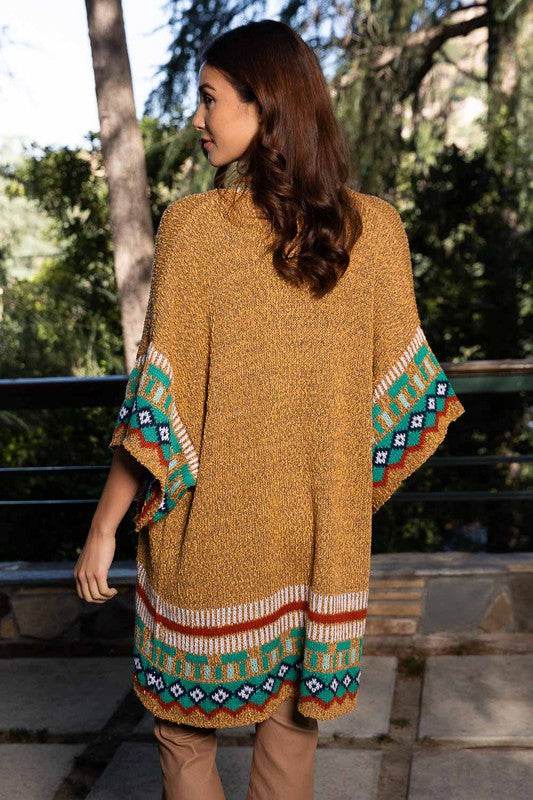 Kachina Patterned Knitted Cardigan Style Ruana - Shop Style & More | Fresh Looks, Everyday Deals & Free Shipping