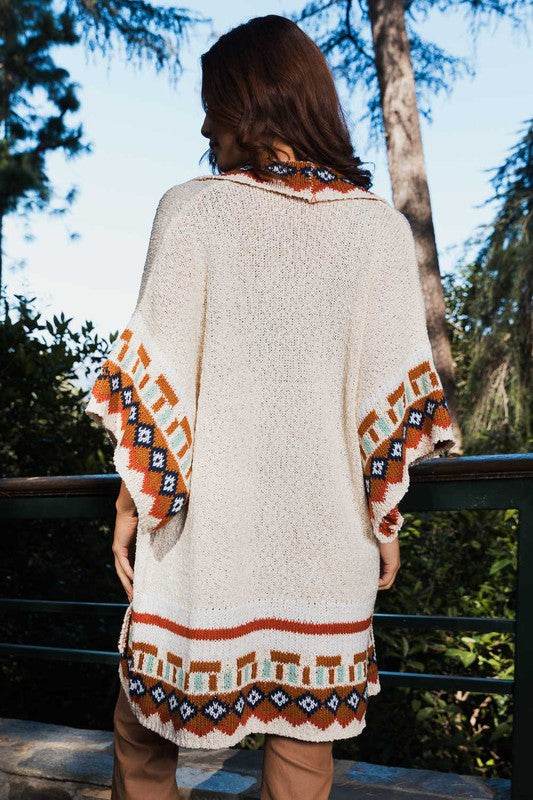 Kachina Patterned Knitted Cardigan Style Ruana - Shop Style & More | Fresh Looks, Everyday Deals & Free Shipping