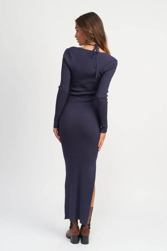HALTER NECK MAXI DRESS WITH SLIT - Shop Style & More | Fresh Looks, Everyday Deals & Free Shipping