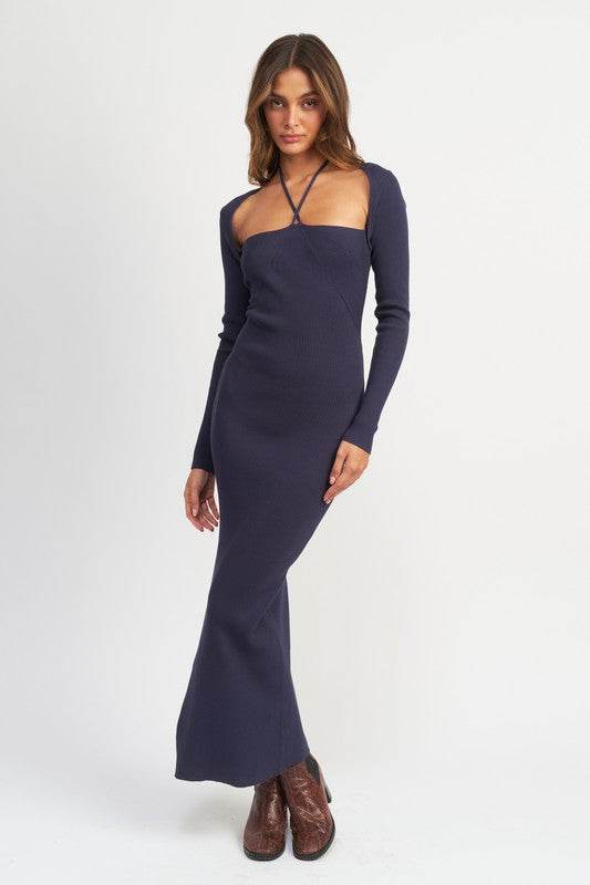 HALTER NECK MAXI DRESS WITH SLIT - Shop Style & More | Fresh Looks, Everyday Deals & Free Shipping