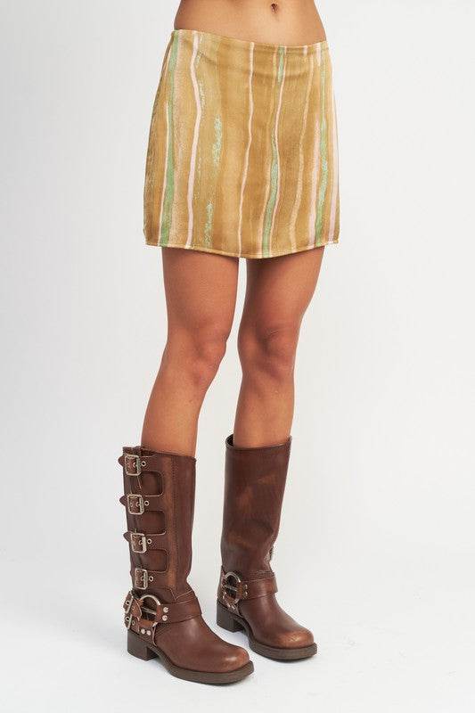 PRINTED LOW WAIST MINI SKIRT - Shop Style & More | Fresh Looks, Everyday Deals & Free Shipping