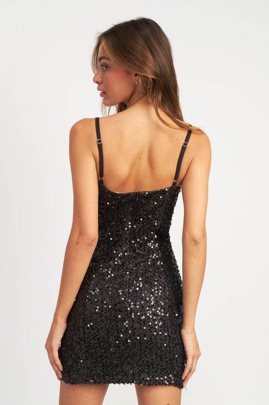 SPAGHETTI STRAP SEQUIN MINI DRESS - Shop Style & More | Fresh Looks, Everyday Deals & Free Shipping