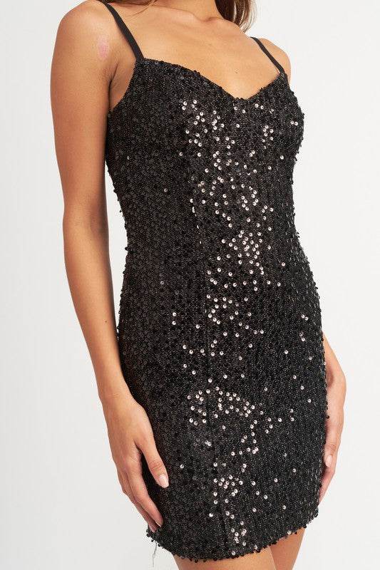 SPAGHETTI STRAP SEQUIN MINI DRESS - Shop Style & More | Fresh Looks, Everyday Deals & Free Shipping