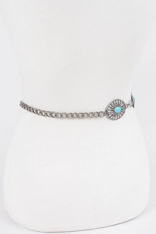 Turquoise Western Concho Chain Belt - Shop Style & More | Fresh Looks, Everyday Deals & Free Shipping