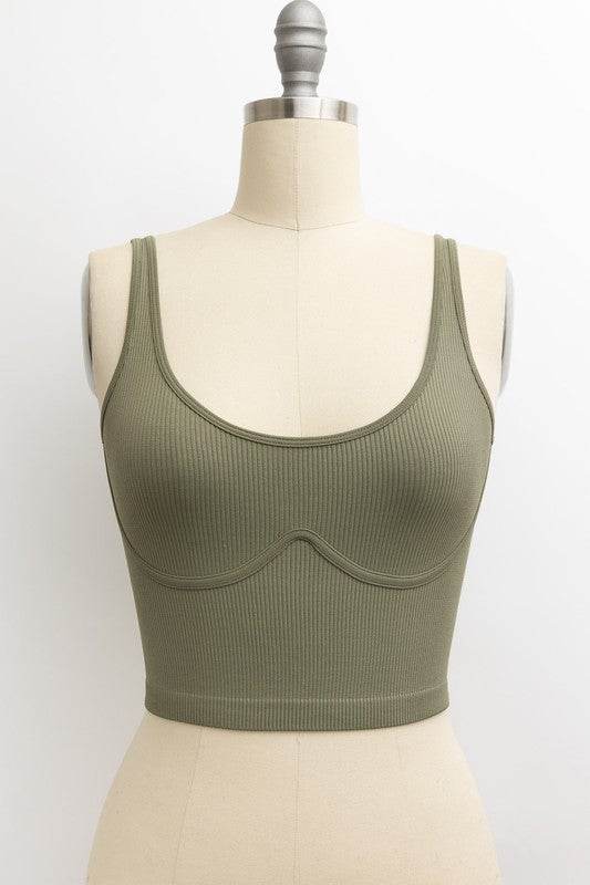 Ribbed Underline Seams Brami Top - Shop Style & More | Fresh Looks, Everyday Deals & Free Shipping
