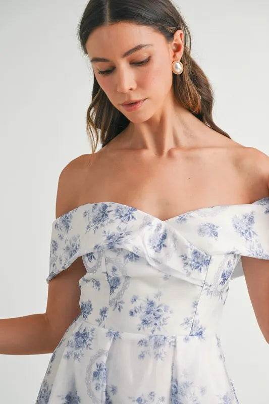 MABLE Floral Printed Off Shoulder Maxi Dress - Shop Style & More | Fresh Looks, Everyday Deals & Free Shipping