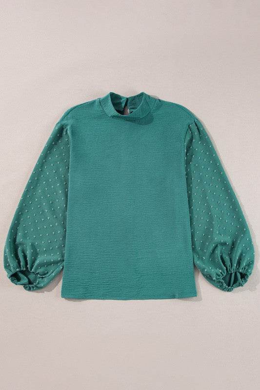 June Swiss Dot Balloon Sleeve Loose Blouse - Shop Style & More | Fresh Looks, Everyday Deals & Free Shipping