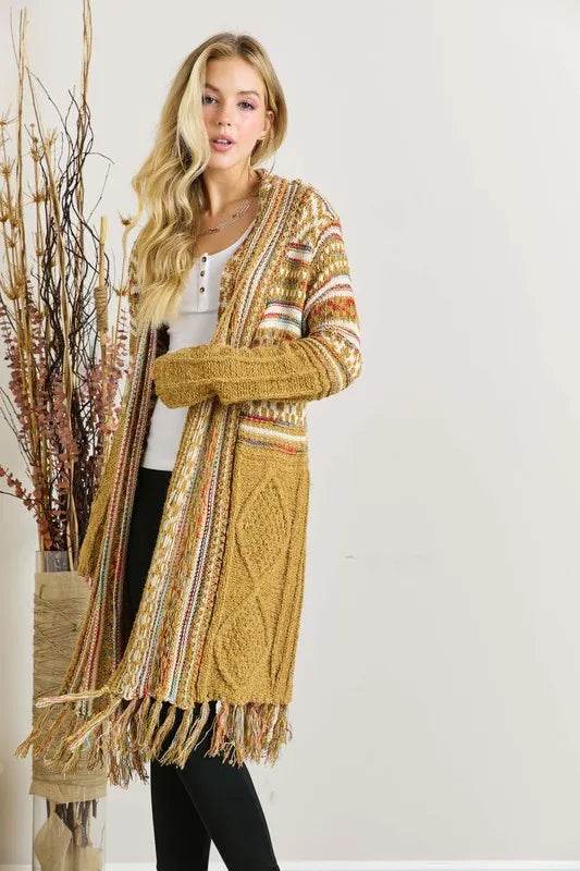 Fringe Hem Aztec Cardigan - Shop Style & More | Fresh Looks, Everyday Deals & Free Shipping