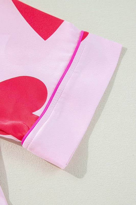 Heart Valentines Short Sleeve Pants Pajamas Set - Shop Style & More | Fresh Looks, Everyday Deals & Free Shipping