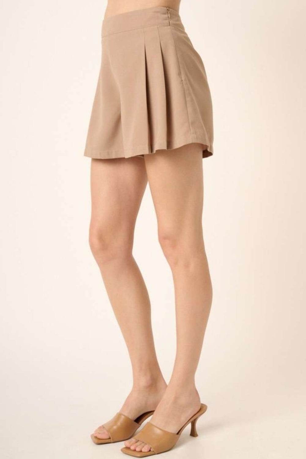 Mittoshop Side Invisible Zipper Pleated Shorts - Shop Style & More | Fresh Looks, Everyday Deals & Free Shipping