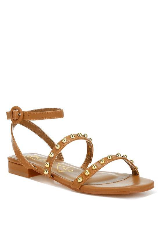 Flippity Studded Ankle Strap Flat Sandals - Shop Style & More | Fresh Looks, Everyday Deals & Free Shipping