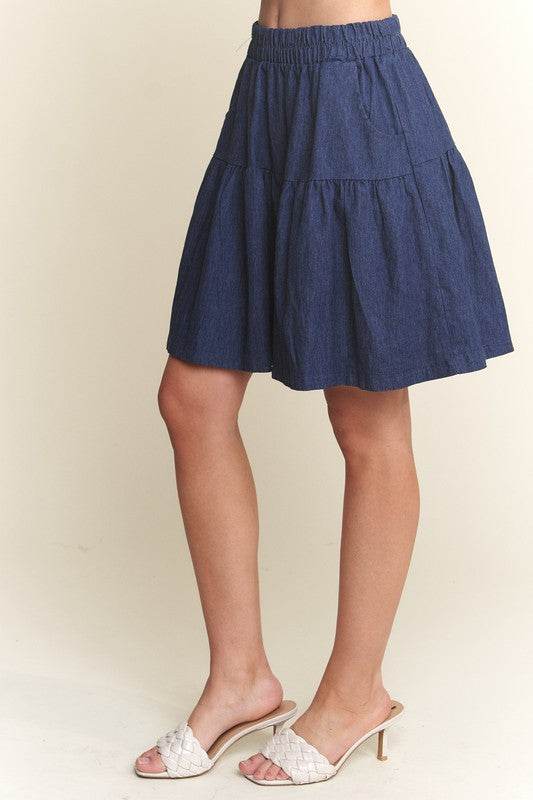 ADORA Elastic Waist Wide Leg Denim Shorts - Shop Style & More | Fresh Looks, Everyday Deals & Free Shipping