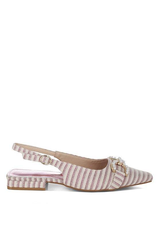 Crina Pearl-Detailed Horsebit Woven Flats - Shop Style & More | Fresh Looks, Everyday Deals & Free Shipping