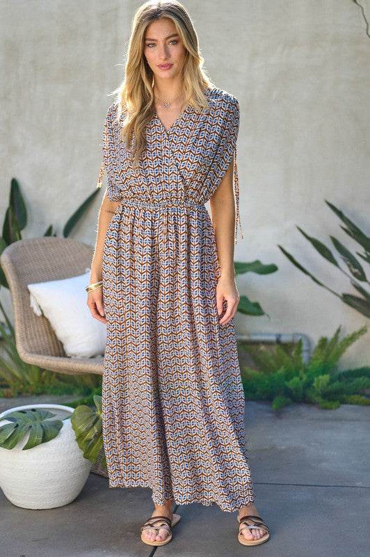 Printed V-Neck Sleeveless Jumpsuit - Shop Style & More | Fresh Looks, Everyday Deals & Free Shipping