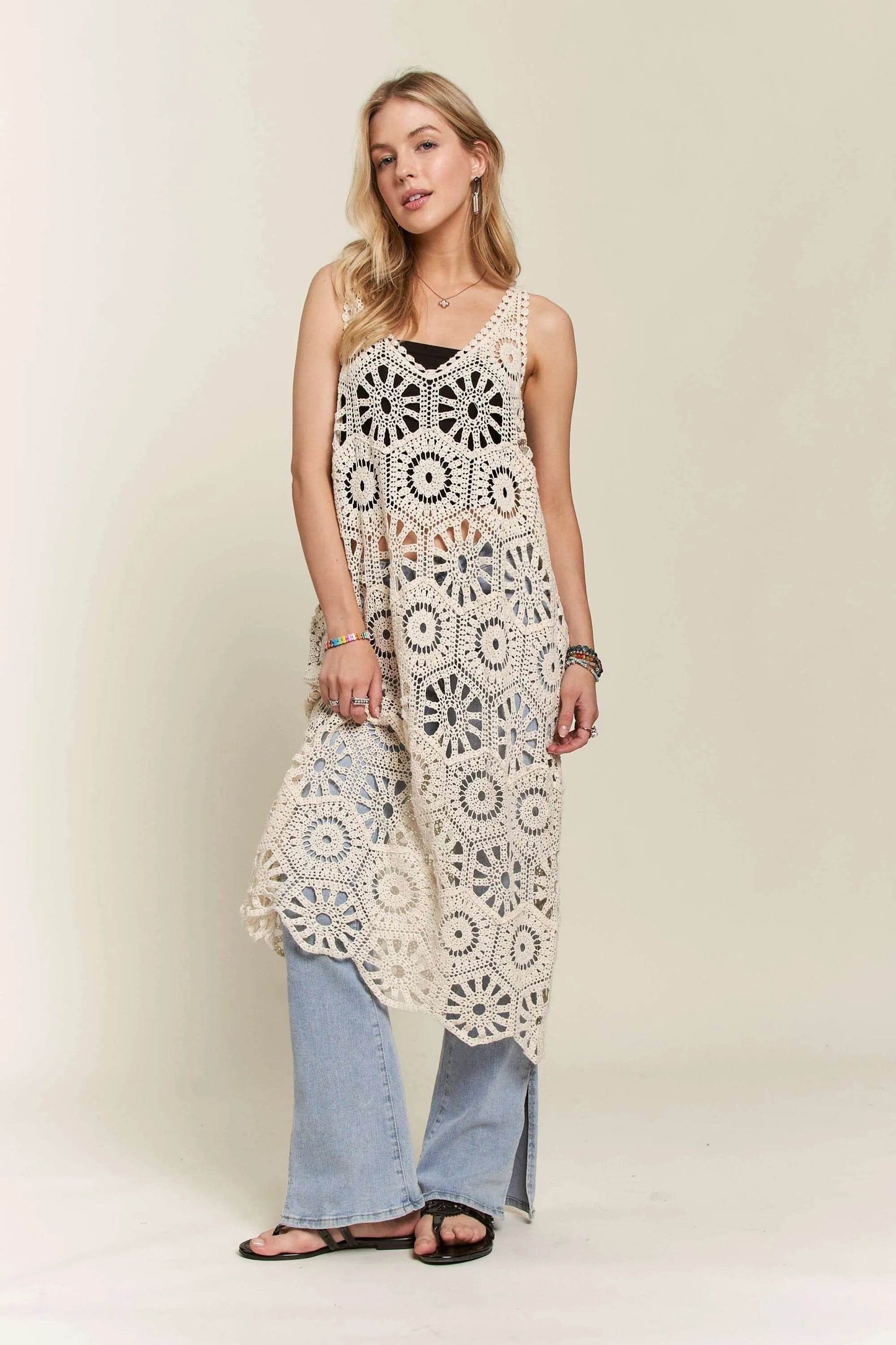 ADORA Crochet Cover-Up Tunic Top - Shop Style & More | Fresh Looks, Everyday Deals & Free Shipping