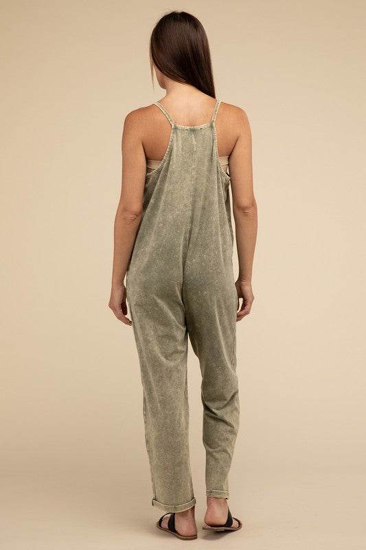 Washed Spaghetti Straps Overalls with Pockets - Shop Style & More | Fresh Looks, Everyday Deals & Free Shipping