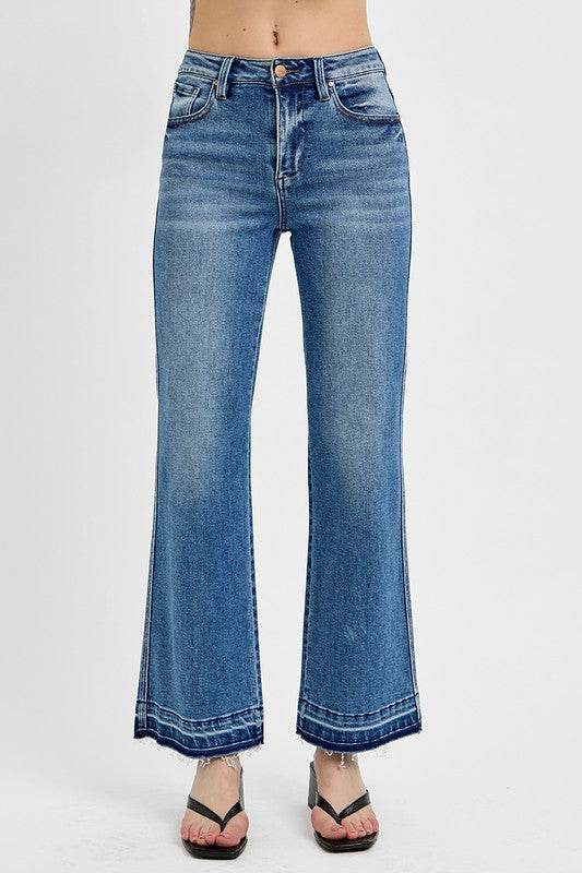 RISEN Full Size Raw Hem Ankle Bootcut Jeans Plus Size - Shop Style & More | Fresh Looks, Everyday Deals & Free Shipping