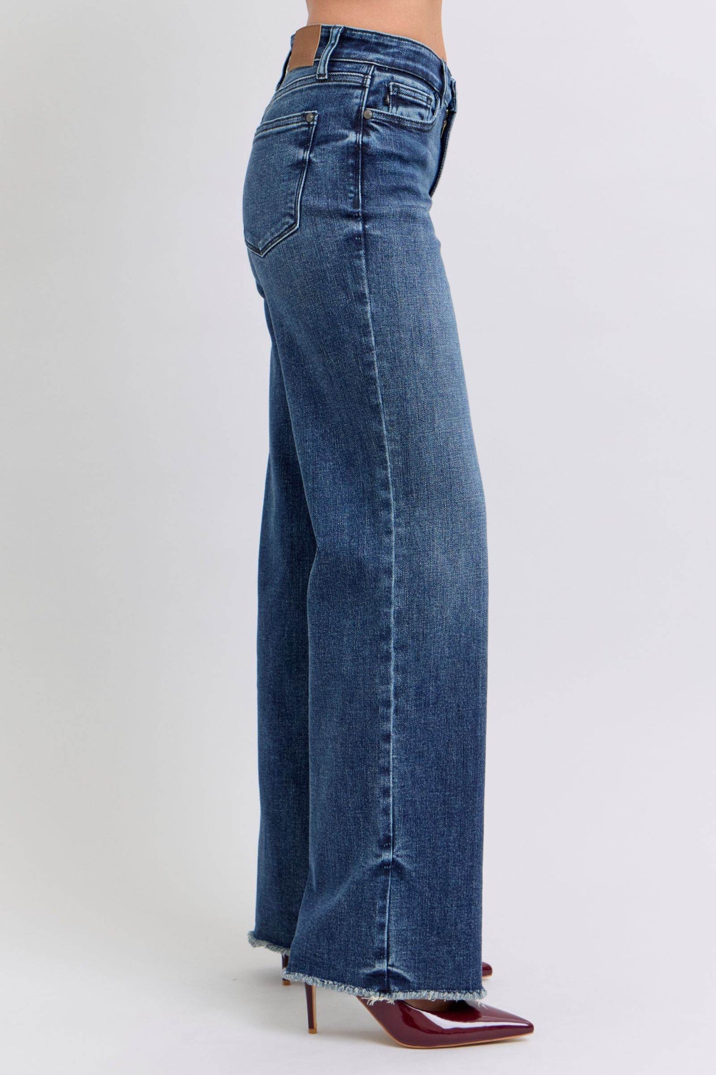 Judy Blue Full Size Raw Hem Mid Rise Jeans - Shop Style & More | Fresh Looks, Everyday Deals & Free Shipping