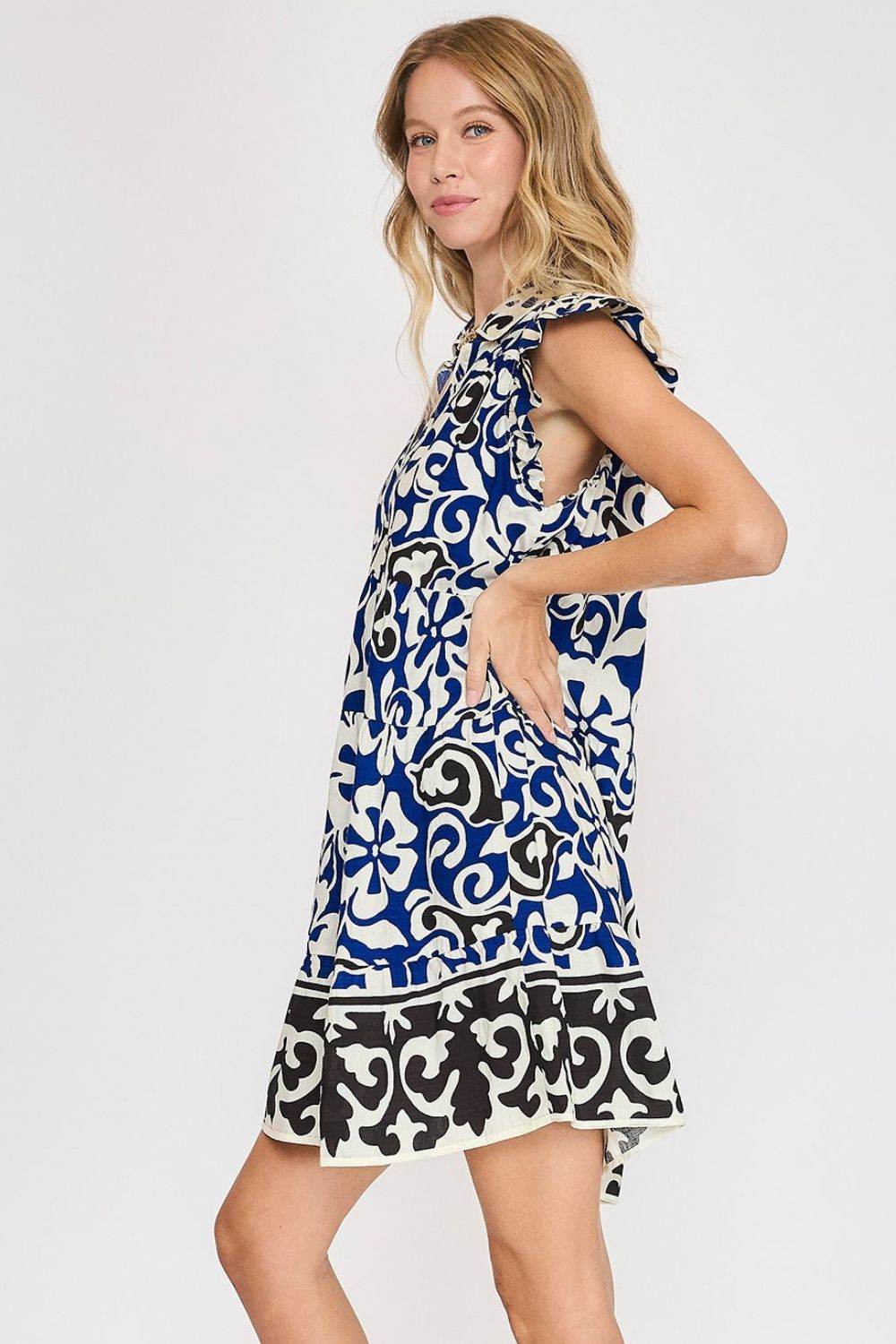 Umgee Floral Ruffled Cap Sleeve Tiered Dress - Shop Style & More | Fresh Looks, Everyday Deals & Free Shipping